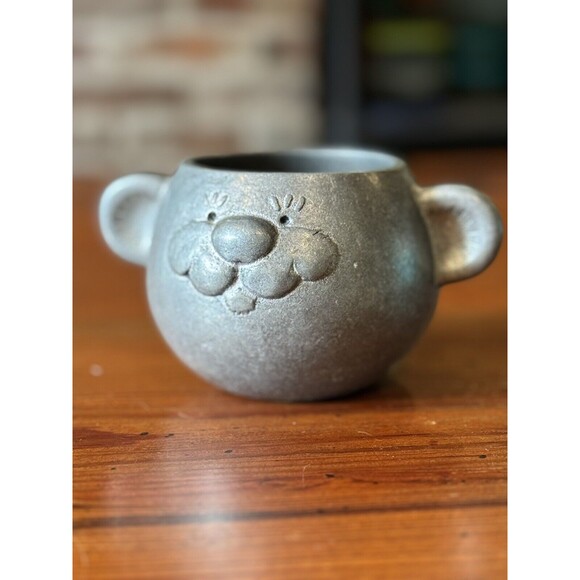 Wilton Pewter Bear Face Mug Child Cup  Hallmarks/Makers Marks on ear - Picture 1 of 11